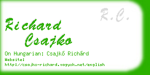 richard csajko business card