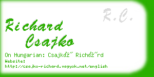 richard csajko business card